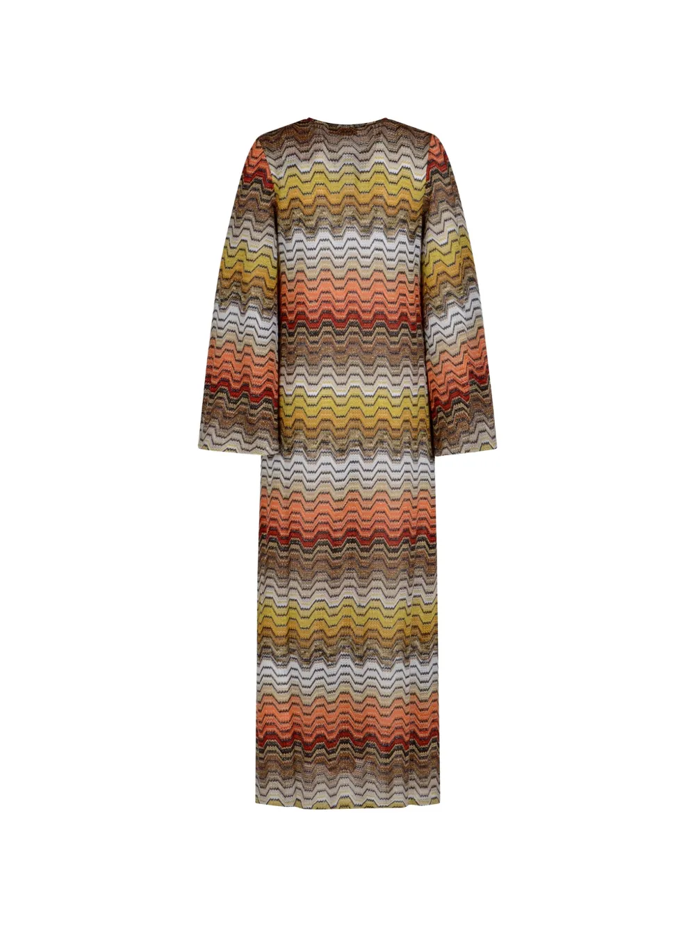 Missoni Maxi-jurk met Grieks patroon en diepe V-hals Bruin