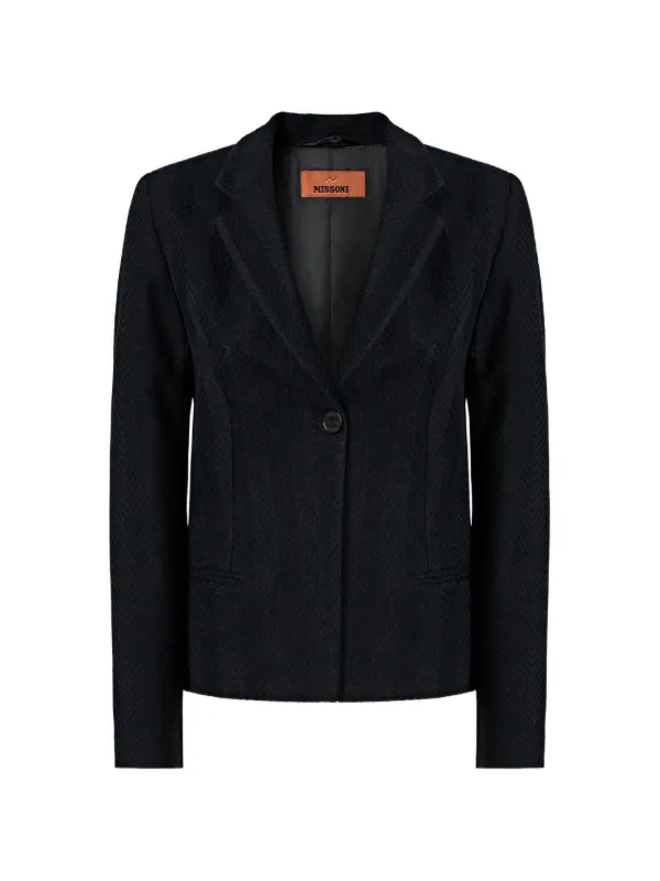 Missoni Zigzag-pattern Blazer in Black