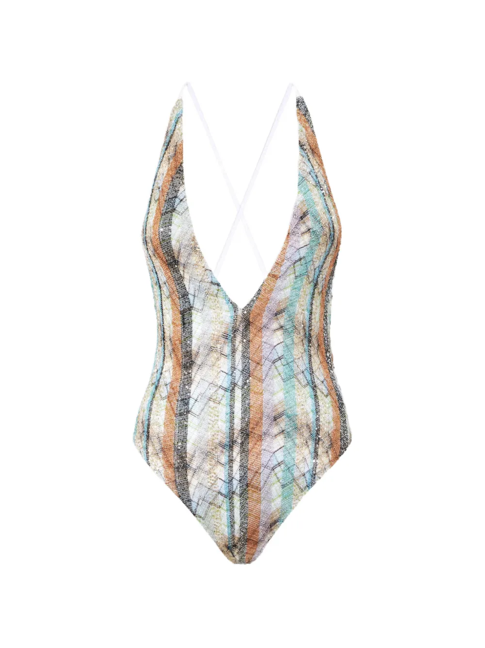 Missoni striped sequin swimsuit - Toni neutri