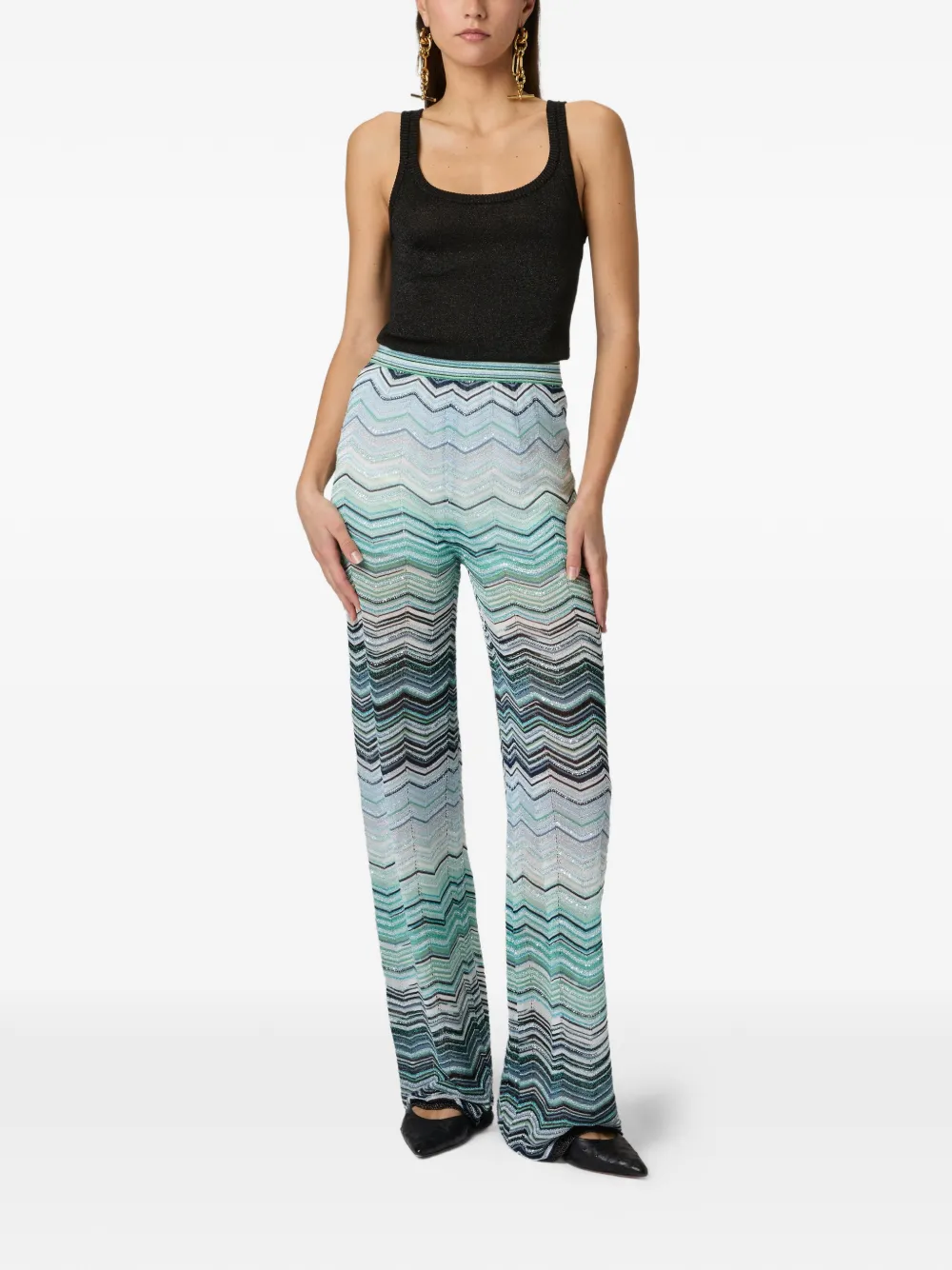  Missoni Chevron-pattern Trousers - Blue 