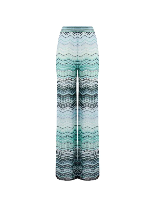 Missoni Chevron-pattern Trousers in Blue