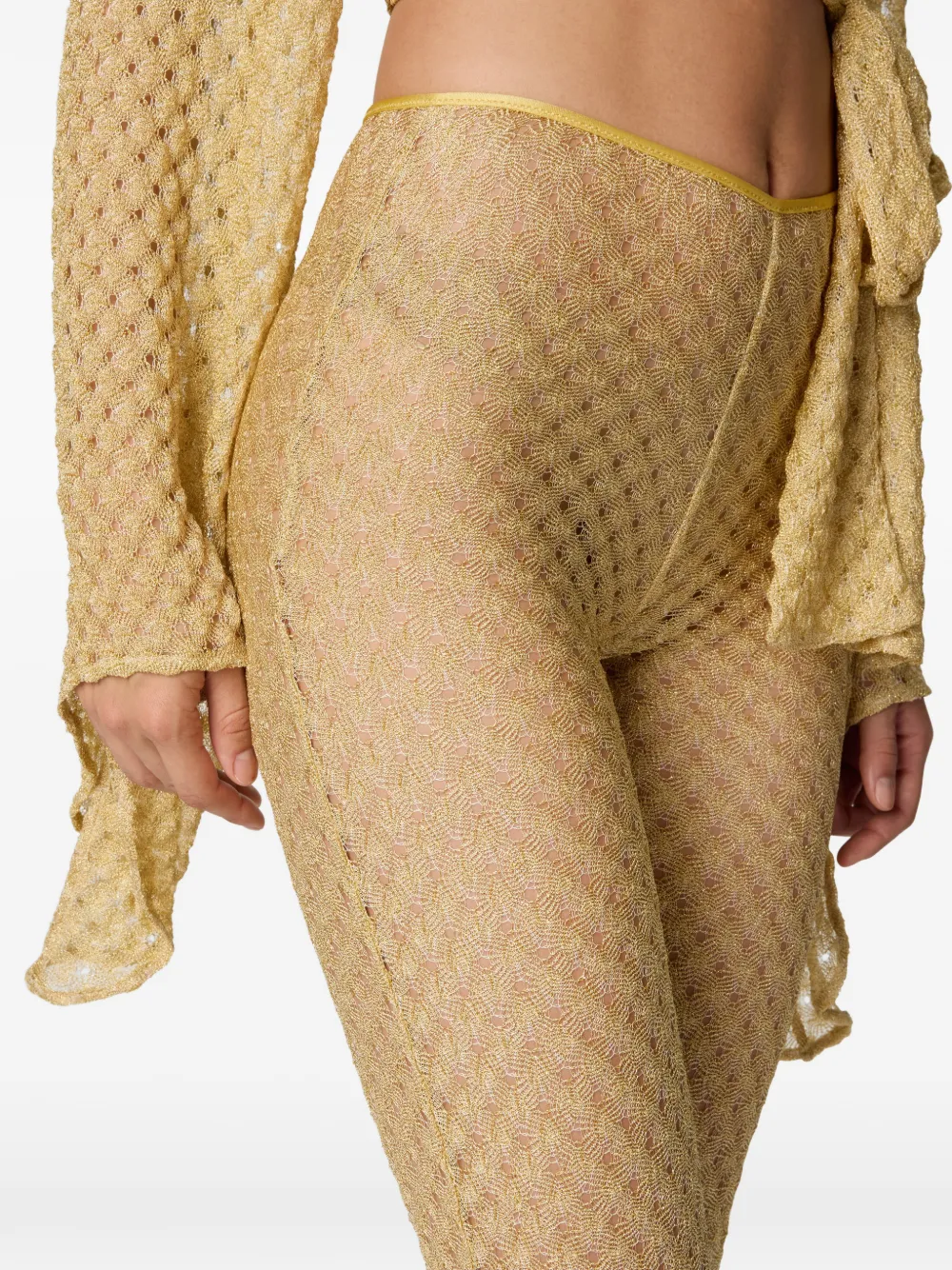  Missoni Pattern Knitted Beach Pants - Gold 