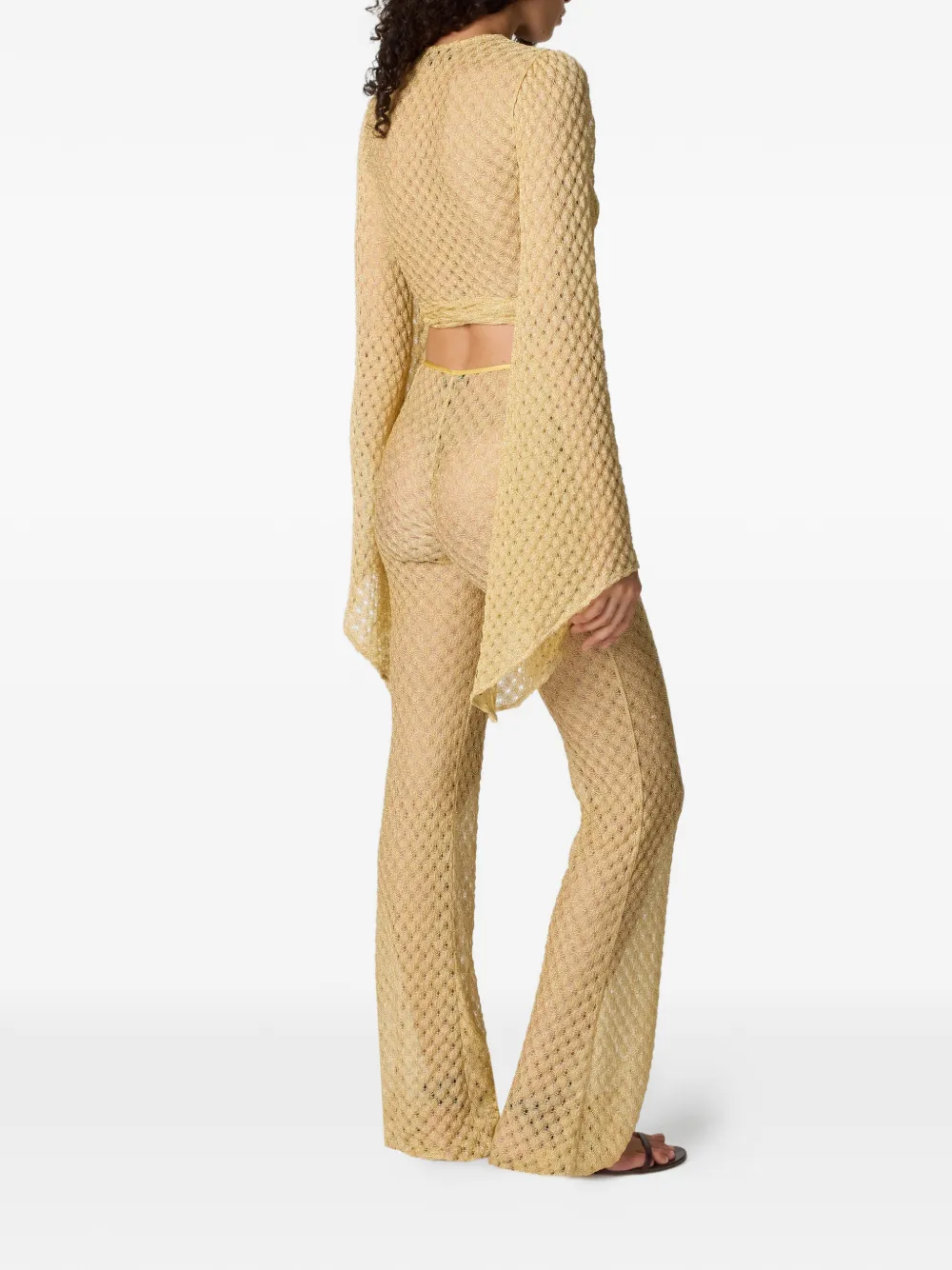 Missoni Gebreide flared broek Goud
