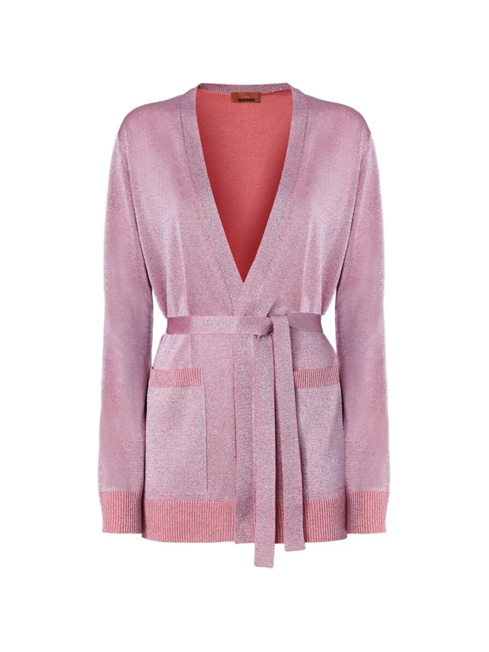 Missoni patch-pocket belted cardigan - Rosa