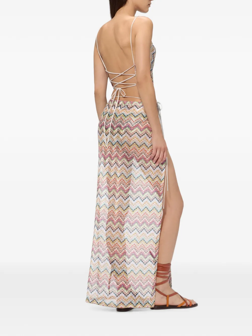 Missoni Top met sjaal en print Beige