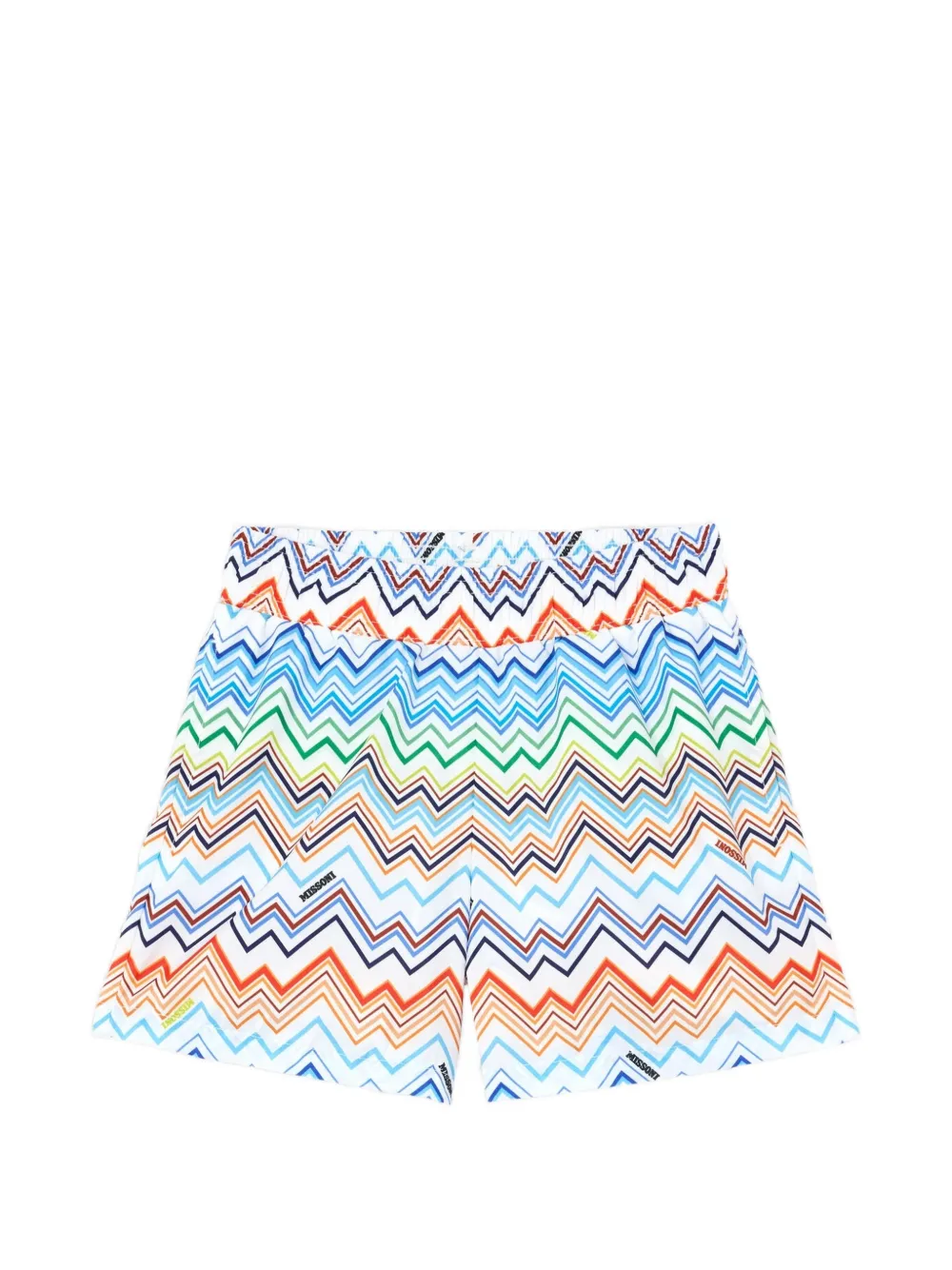 Missoni Kids zigzag-print swim shorts - Blu