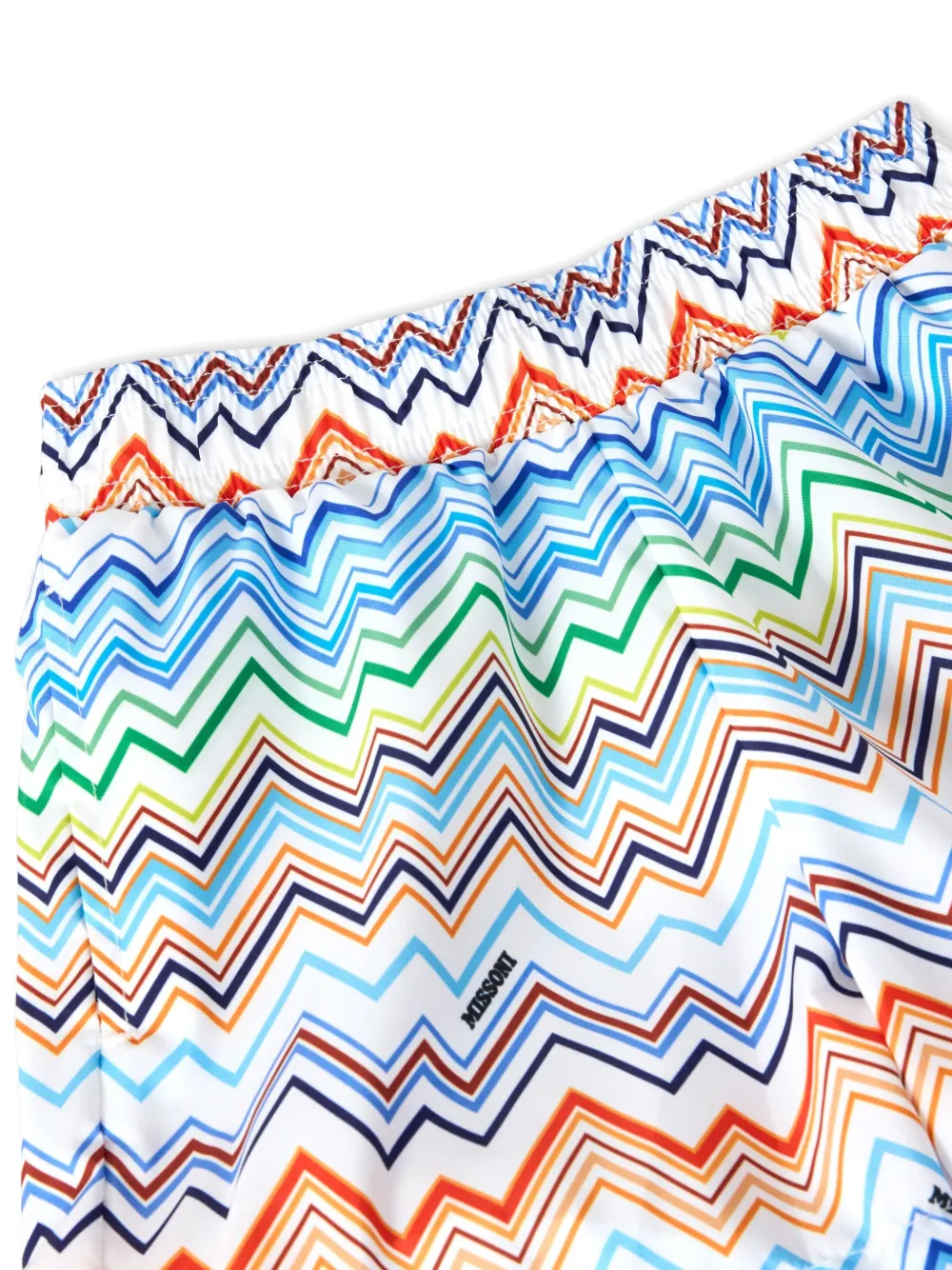 Missoni Kids Zwembroek met zigzag-print Blauw