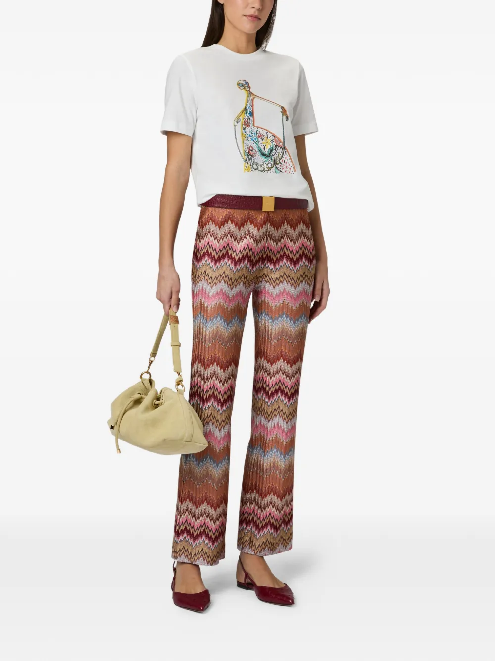 Missoni T-shirt met print en korte mouwen Wit