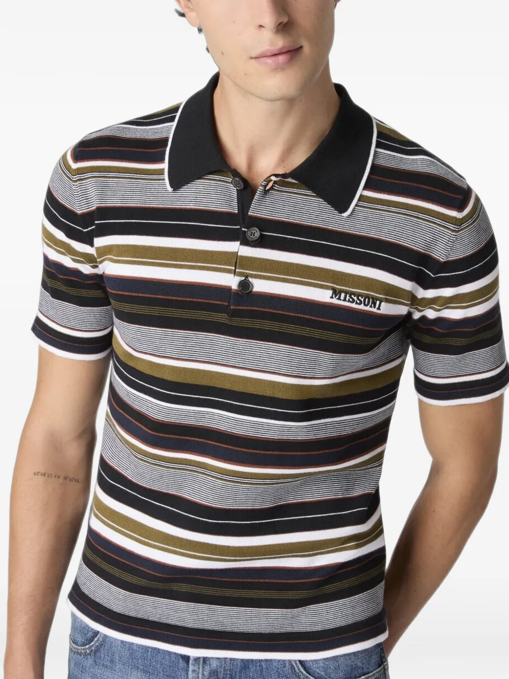 Missoni Poloshirt met geborduurd logo Grijs