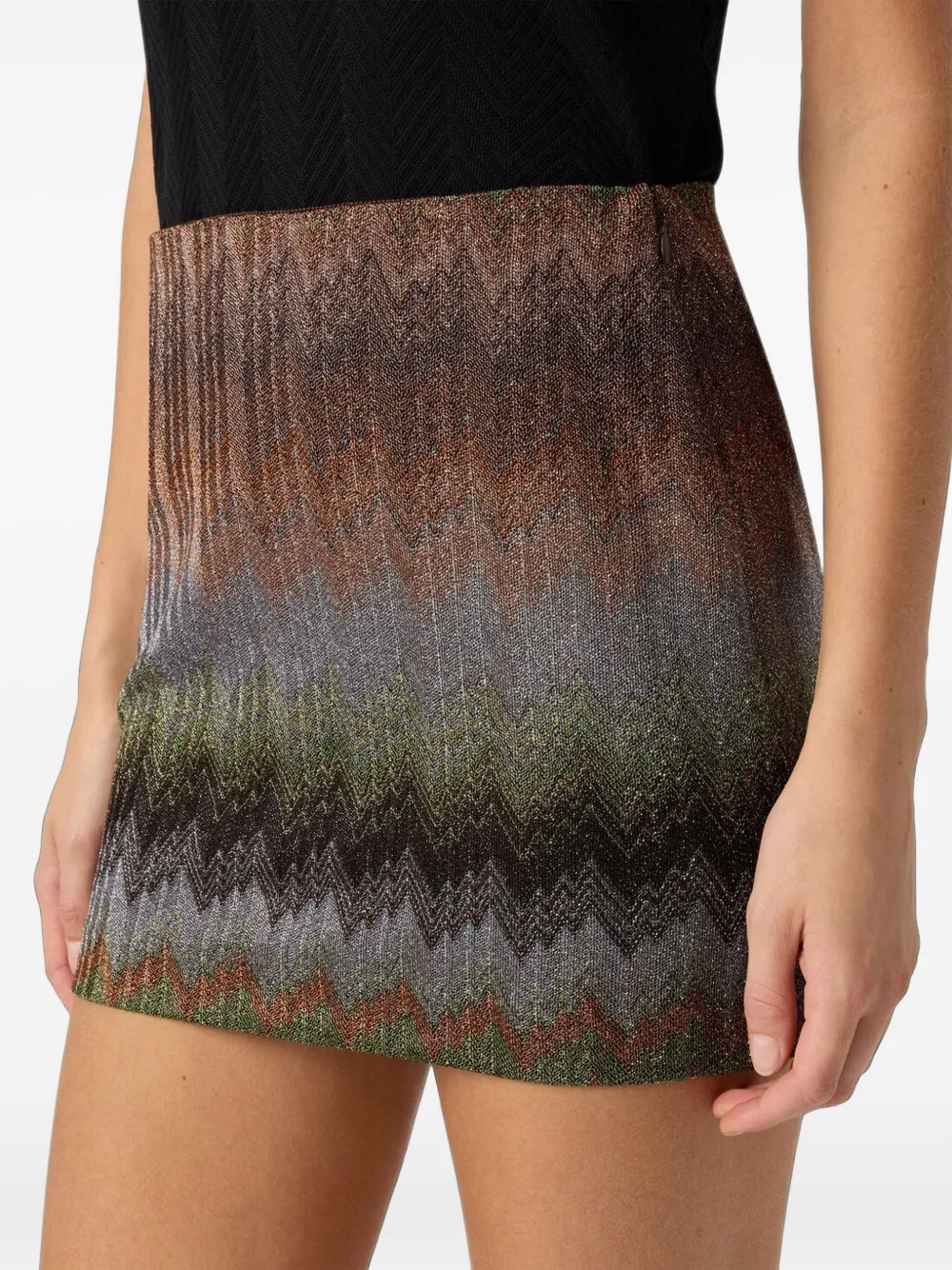 Missoni Mini-rok met zigag patroon Bruin