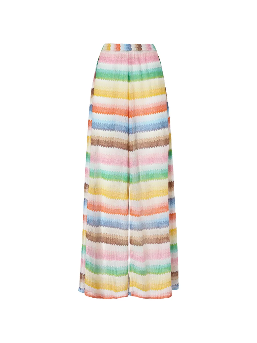 Missoni zigzag-pattern slit beach trousers - Bianco