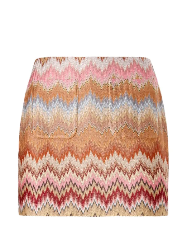 Missoni Chevron Snake-pattern Mini Skirt in Orange
