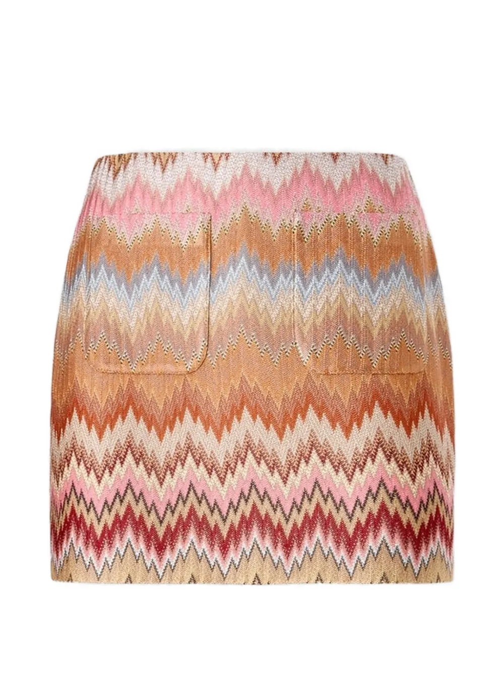 Missoni Mini-rok met opgestikte zak en zigzag patroon Oranje