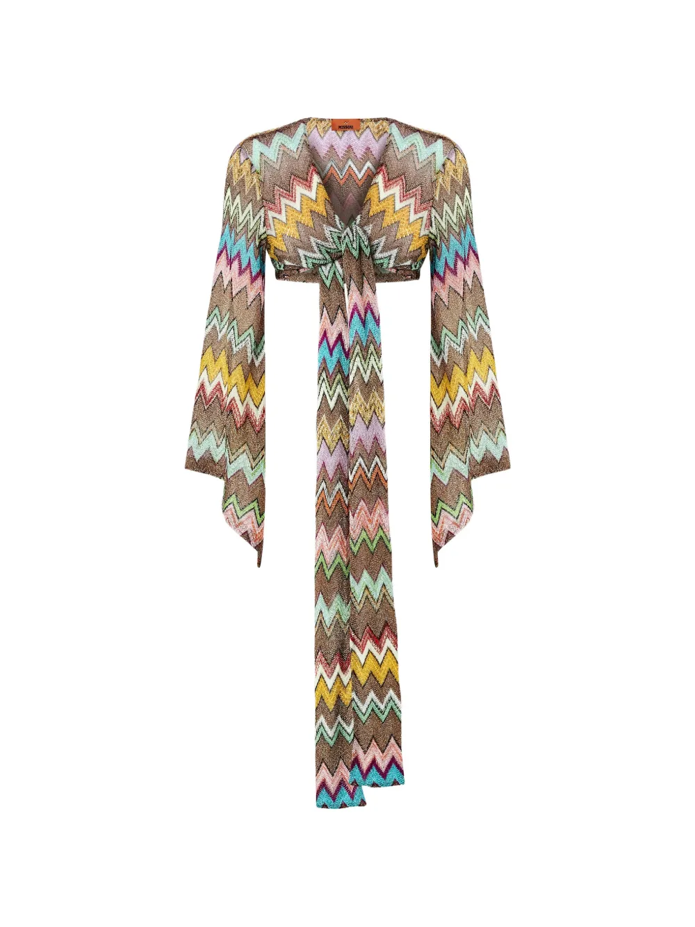 Missoni long-sleeve zigzag top - Marrone