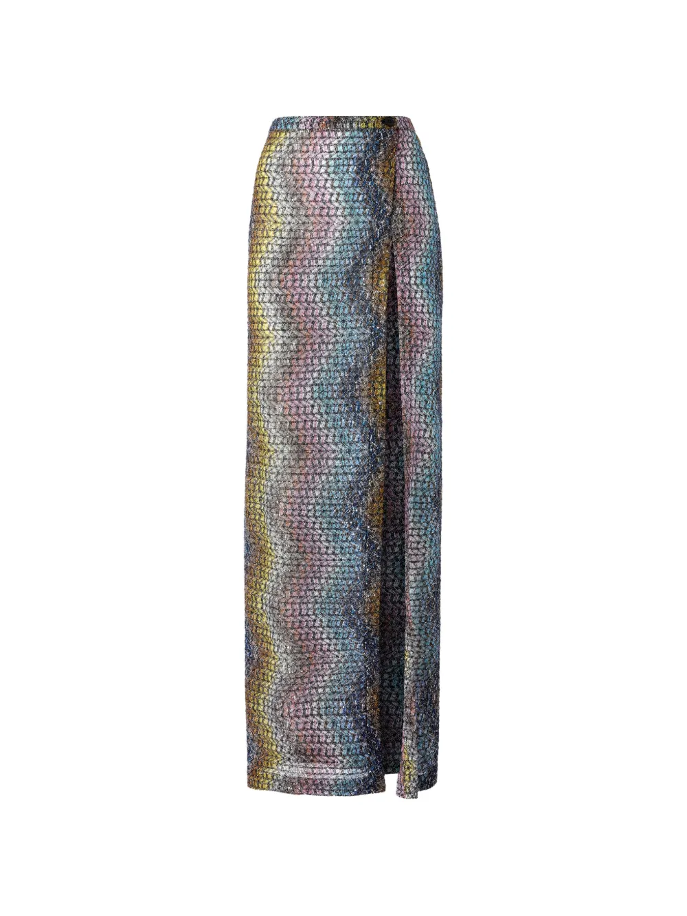 Missoni metallic-finish slit-detail maxi skirt - Blue