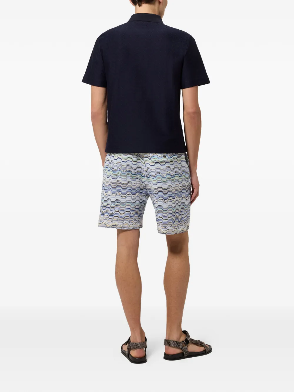 Missoni Poloshirt met zigzag-patroon Blauw