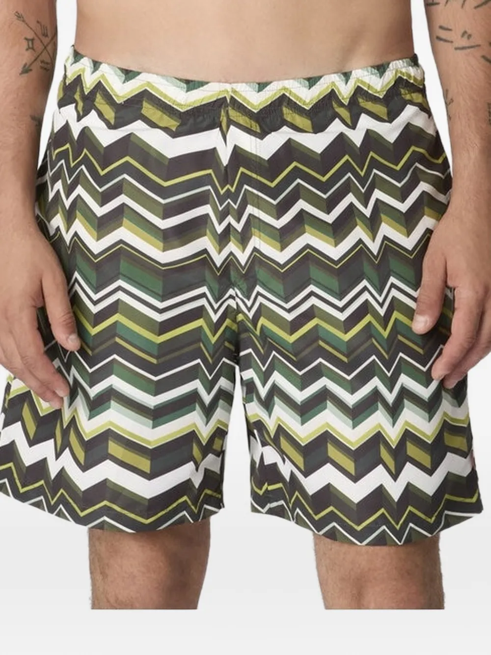 Missoni Zwembroek met zigzag-patroon Groen