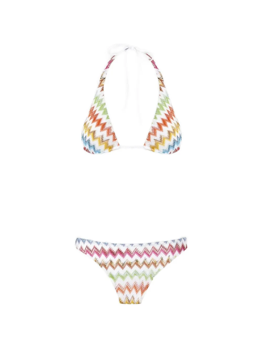 Missoni bikini in lamé viscose with micro zigzag pattern