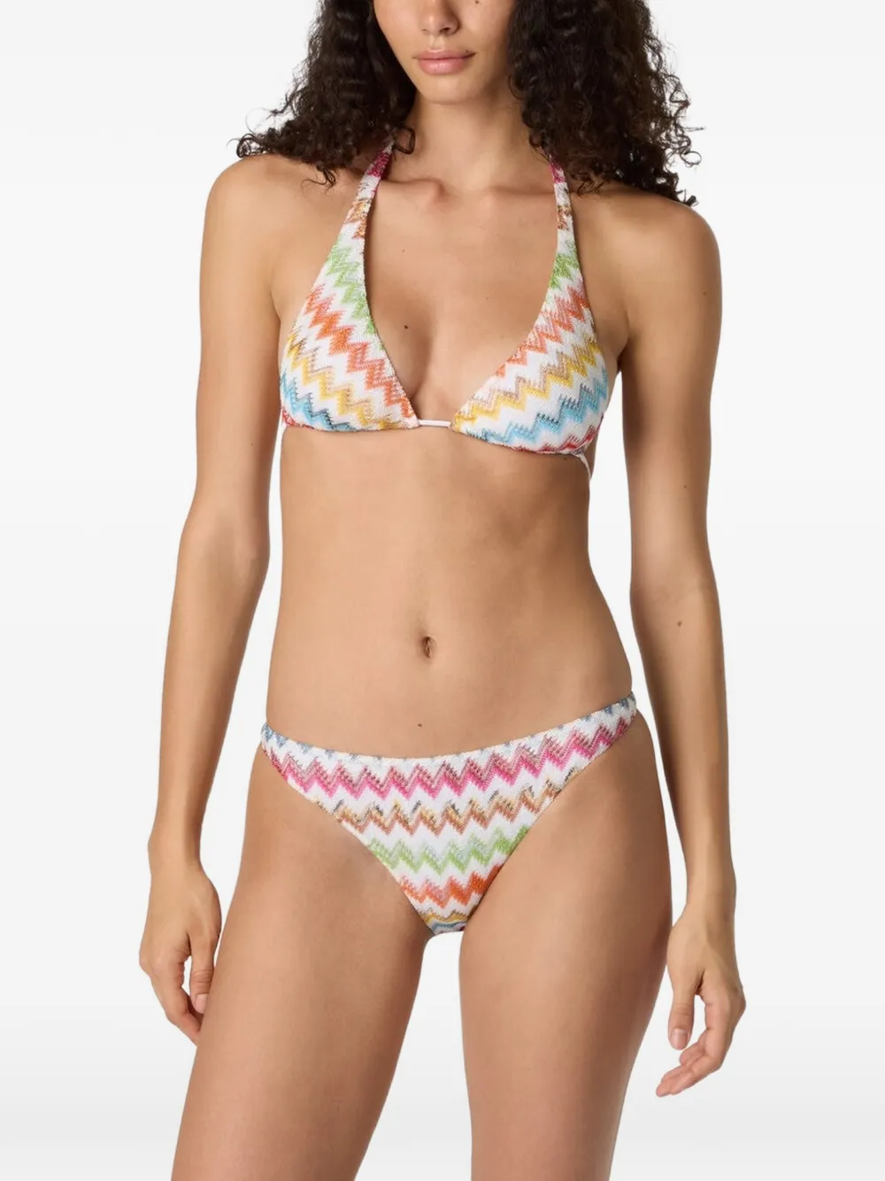 Missoni Lamé viscose bikini met zigzag-patroon Wit