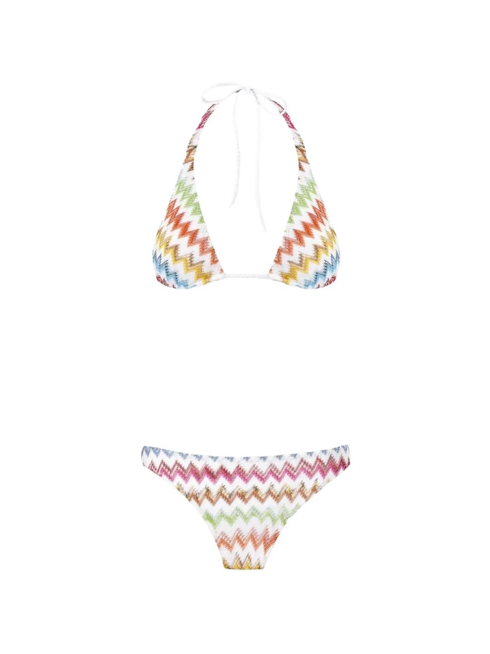 Missoni bikini in lamé viscose with micro zigzag pattern