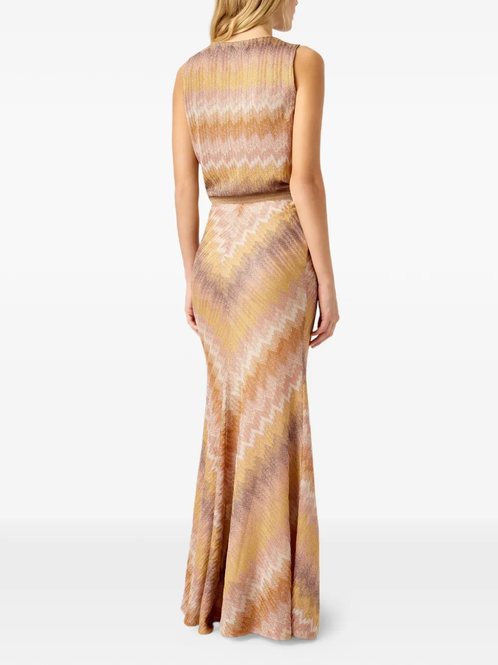  Missoni Chevron-pattern Maxi Skirt - Neutrals 