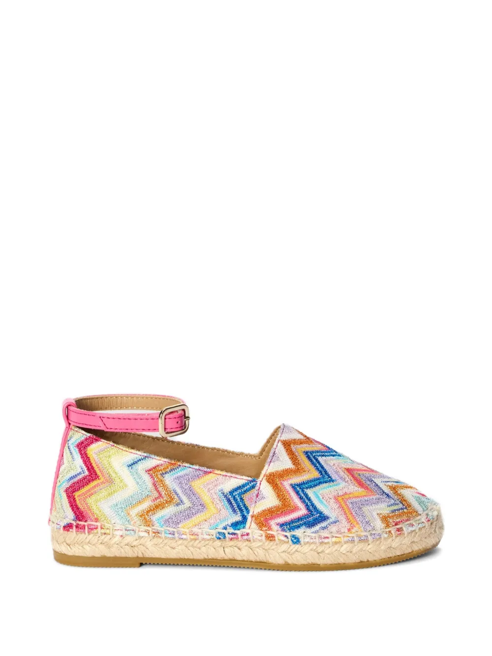 Missoni Kids zigzag buckle-fastening espadrilles Blauw