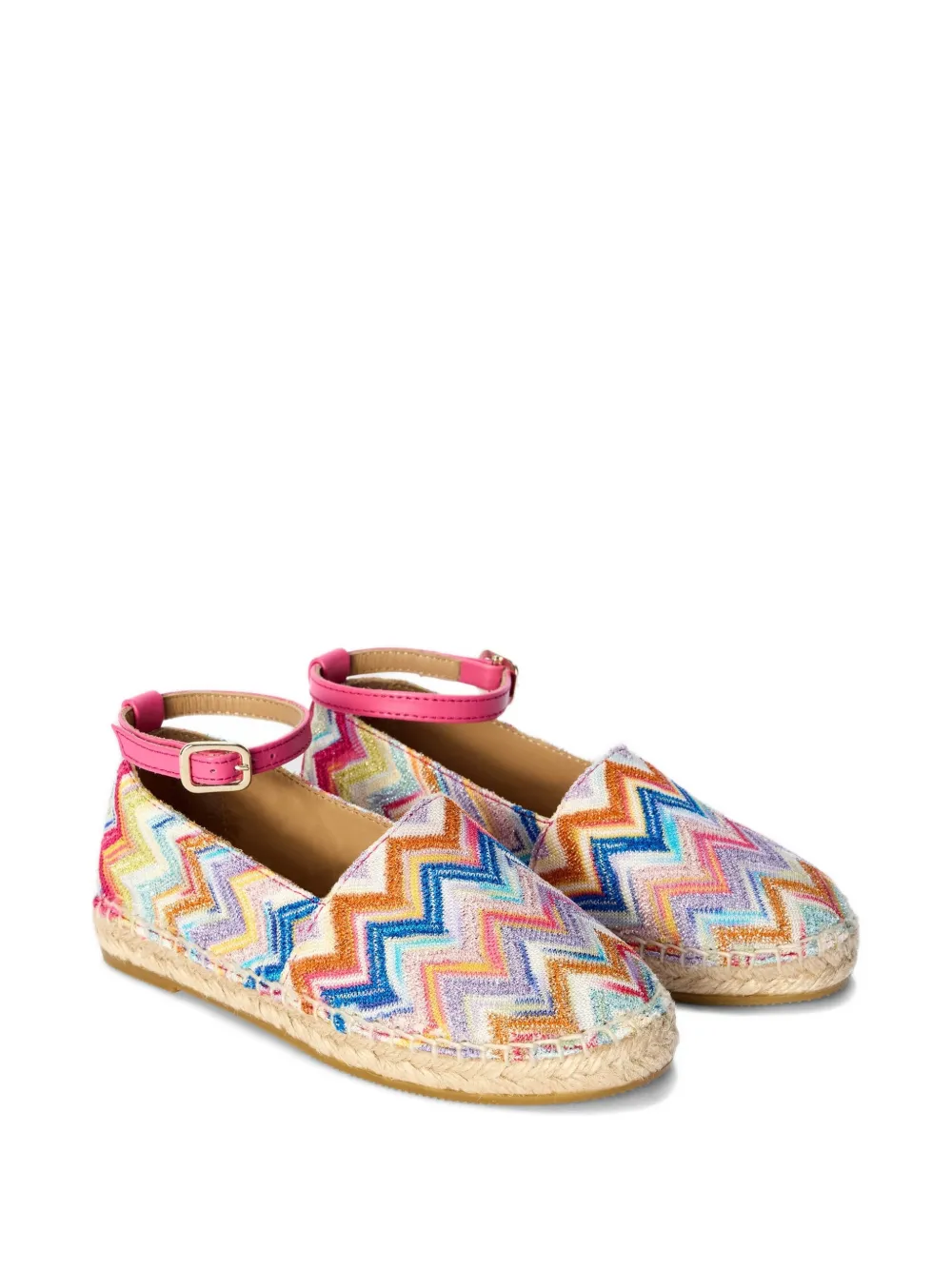 Missoni Kids zigzag-motif ankle-strap espadrilles - Blu