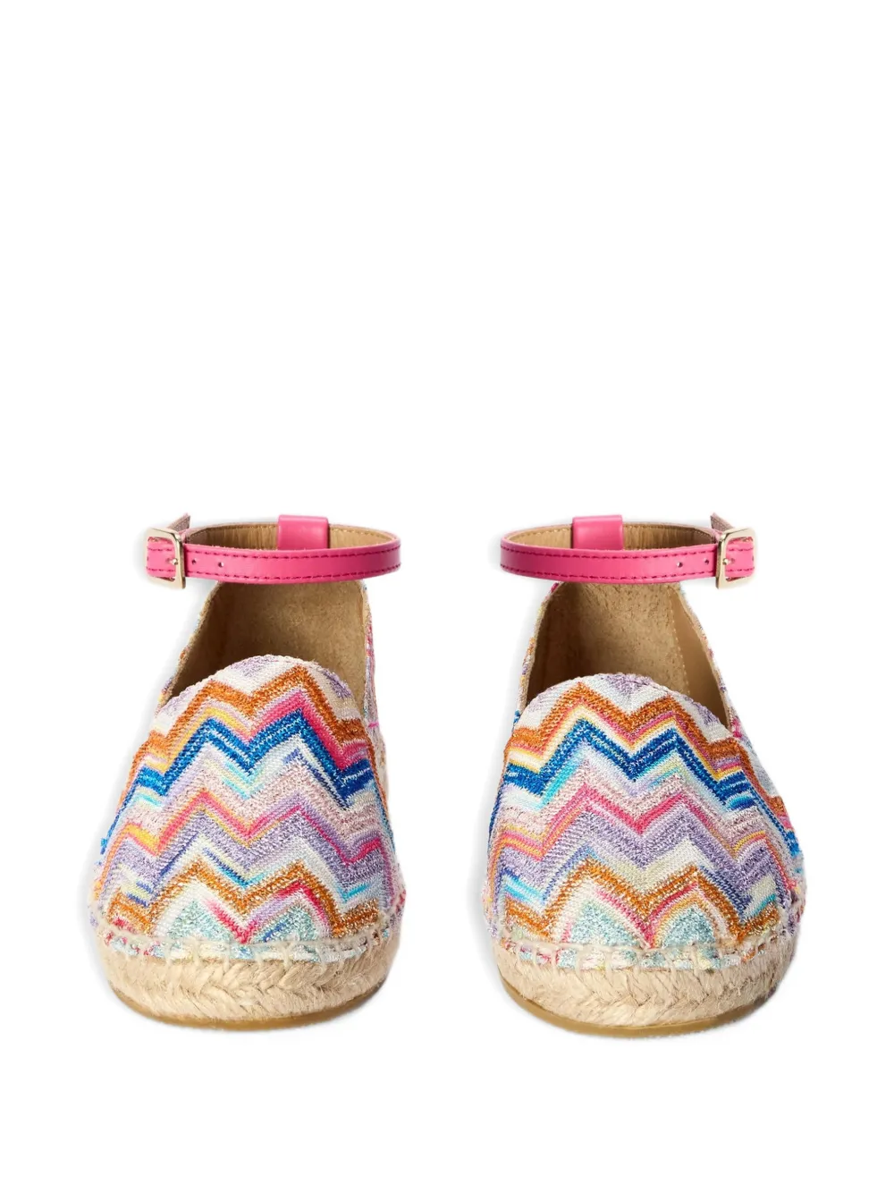 Missoni Kids zigzag buckle-fastening espadrilles Blauw