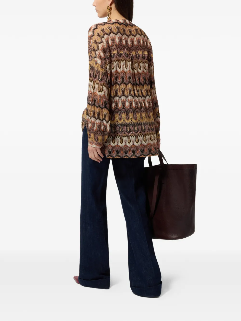 Missoni V-neck Patterned Top In Multi