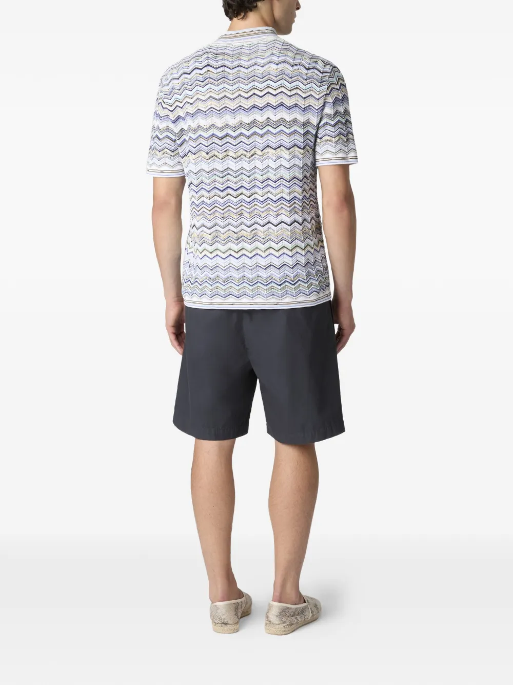  Missoni Chevron-pattern Polo Shirt - Blue 