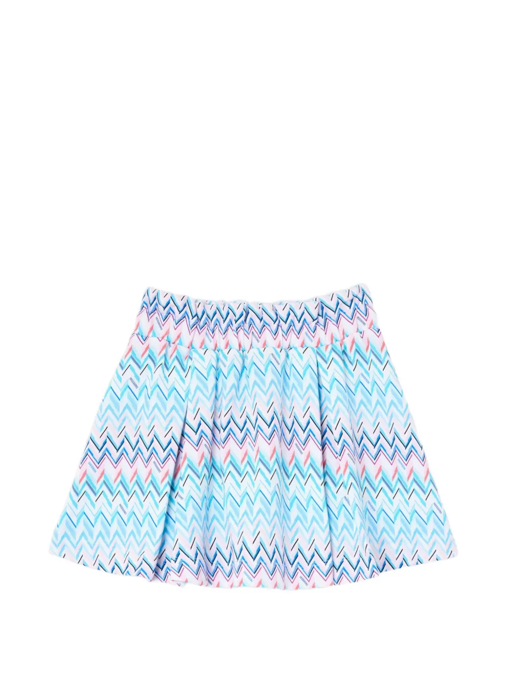 Missoni Kids Mini-rok met zigzag-print en plooien Wit