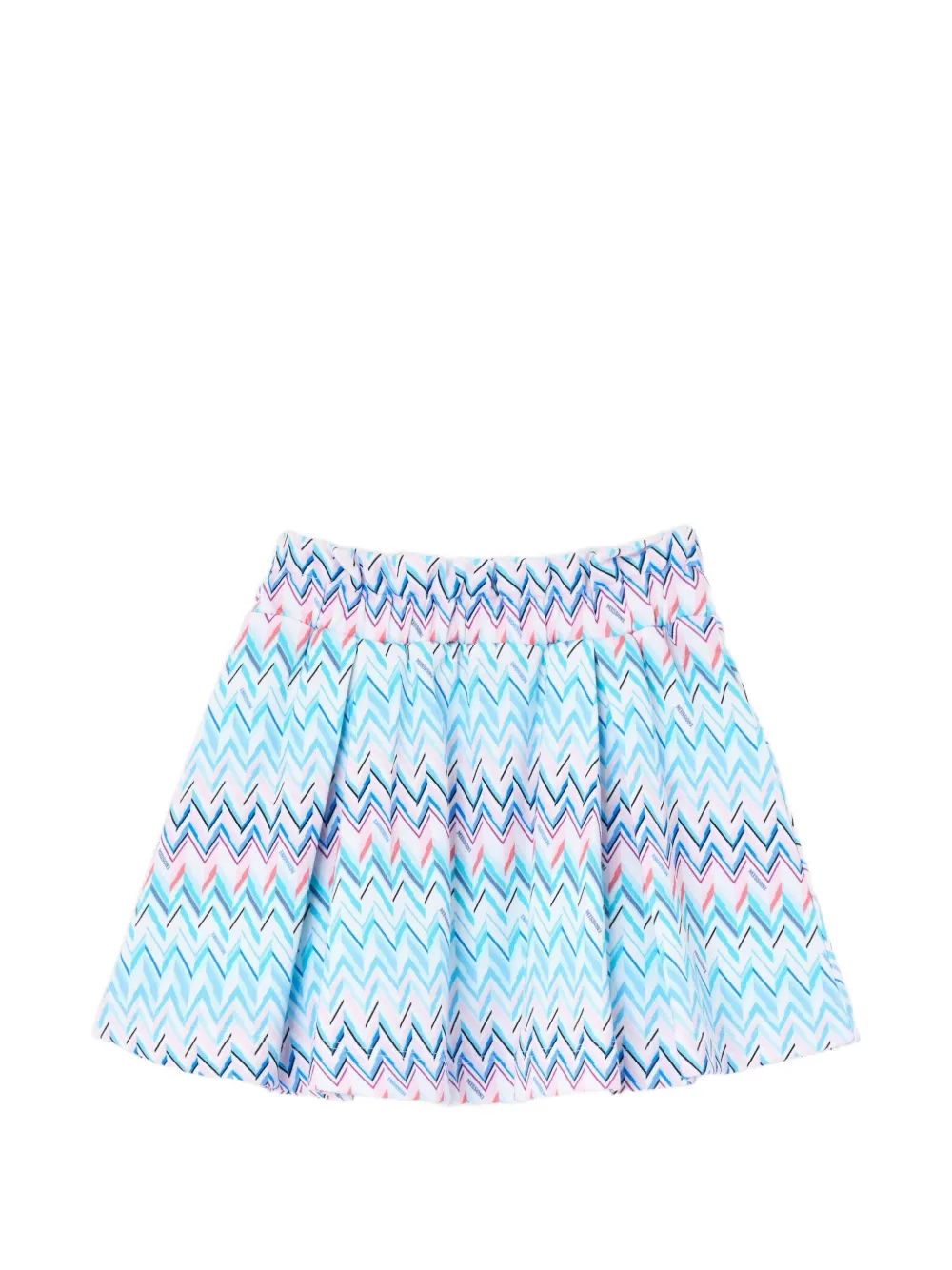 Missoni Kids zigzag-print pleated mini skirt - Bianco
