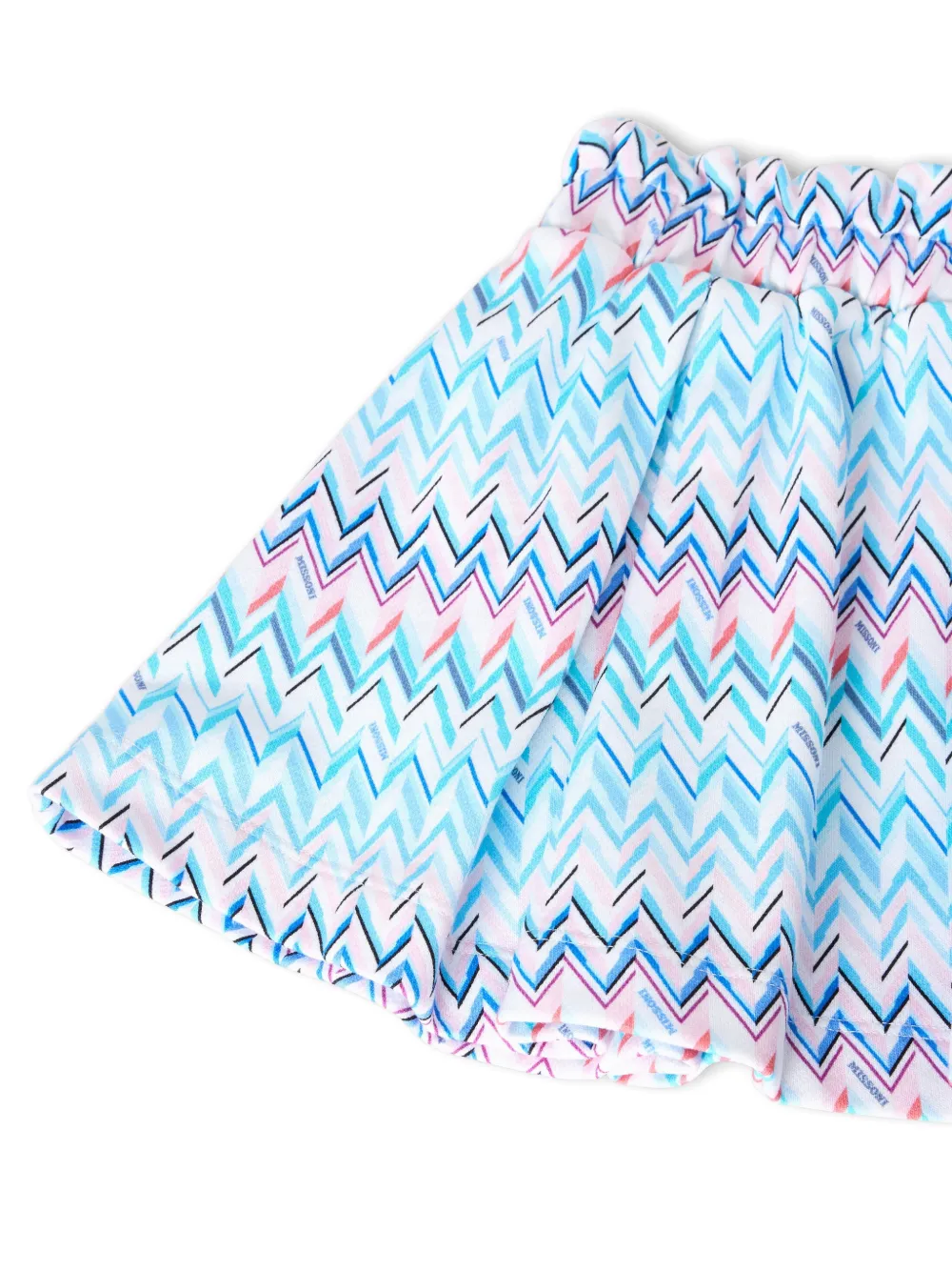 Missoni Kids Mini-rok met zigzag-print en plooien Wit