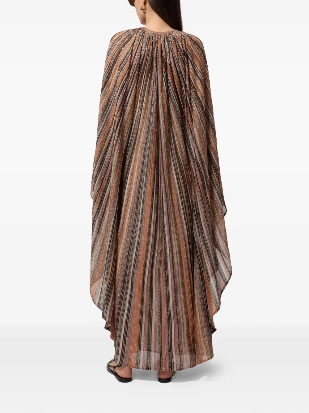 Missoni Gestreepte maxi-jurk met verfraaiing Bruin