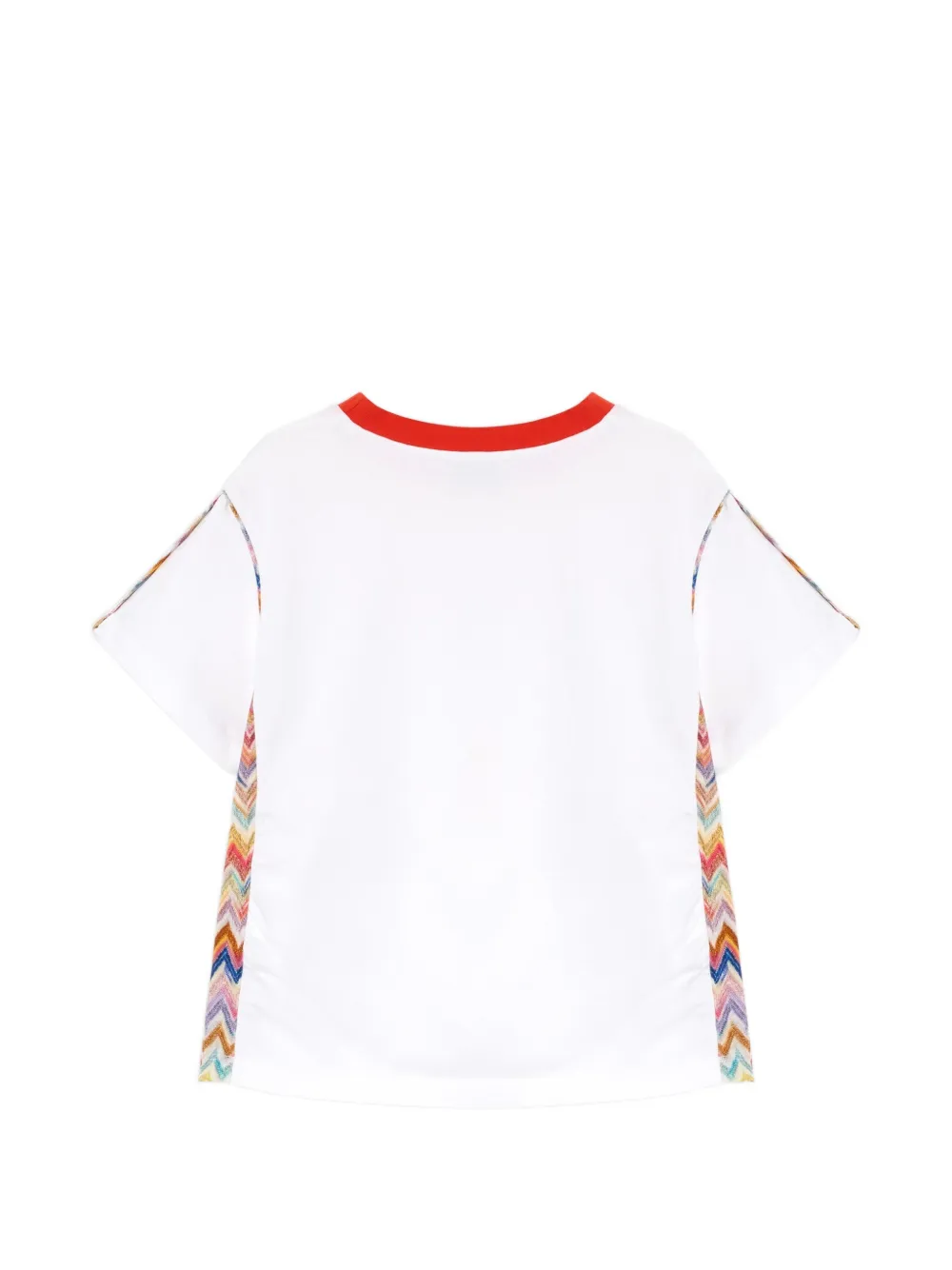 Missoni Kids T-shirt met zigzag-patroon en logo-print Wit