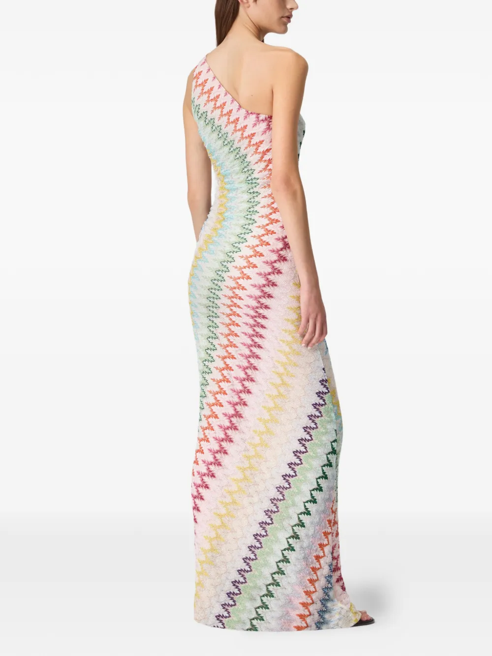 Missoni Asymmetrische maxi-jurk met zigzag-patroon Beige