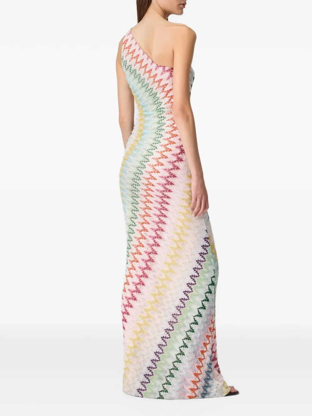 Missoni Asymmetrische maxi-jurk met zigzag-patroon Beige
