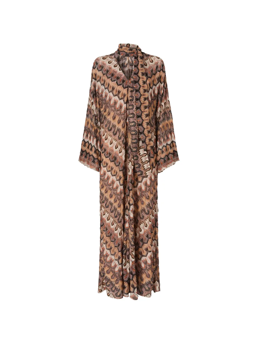Missoni long sleeved dress - Brown