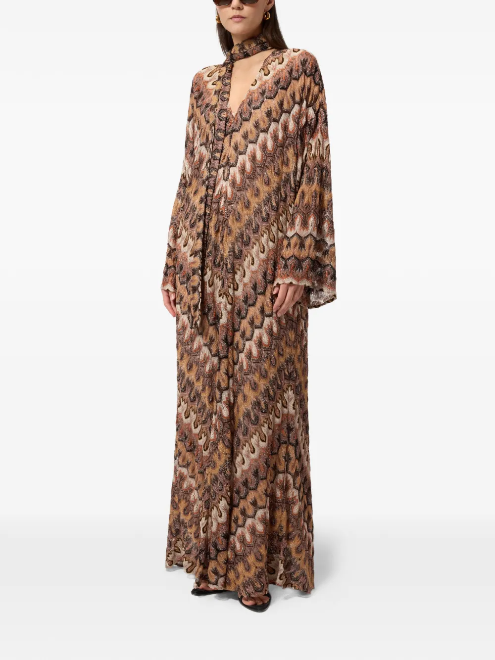 Missoni Jurk met lange mouwen Bruin