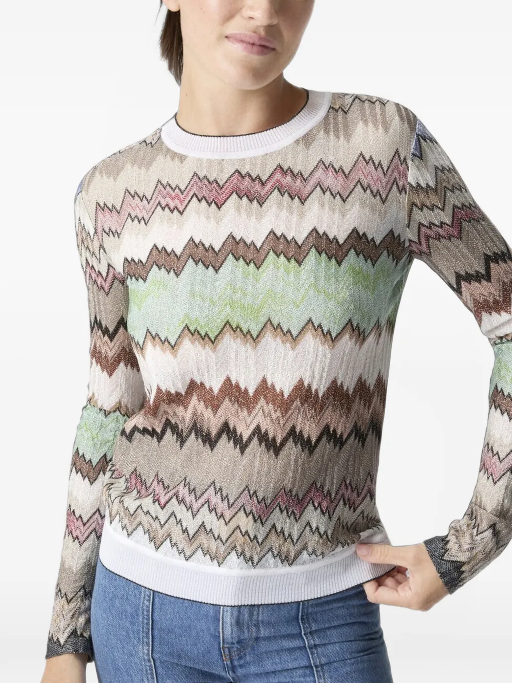 Missoni Trui met chevron patroon Beige