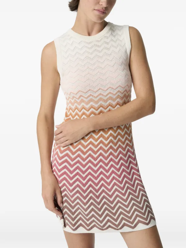 missoni sleeveless short dress Missoni Sleeveless Zig Zag Viscose Mini Dress
