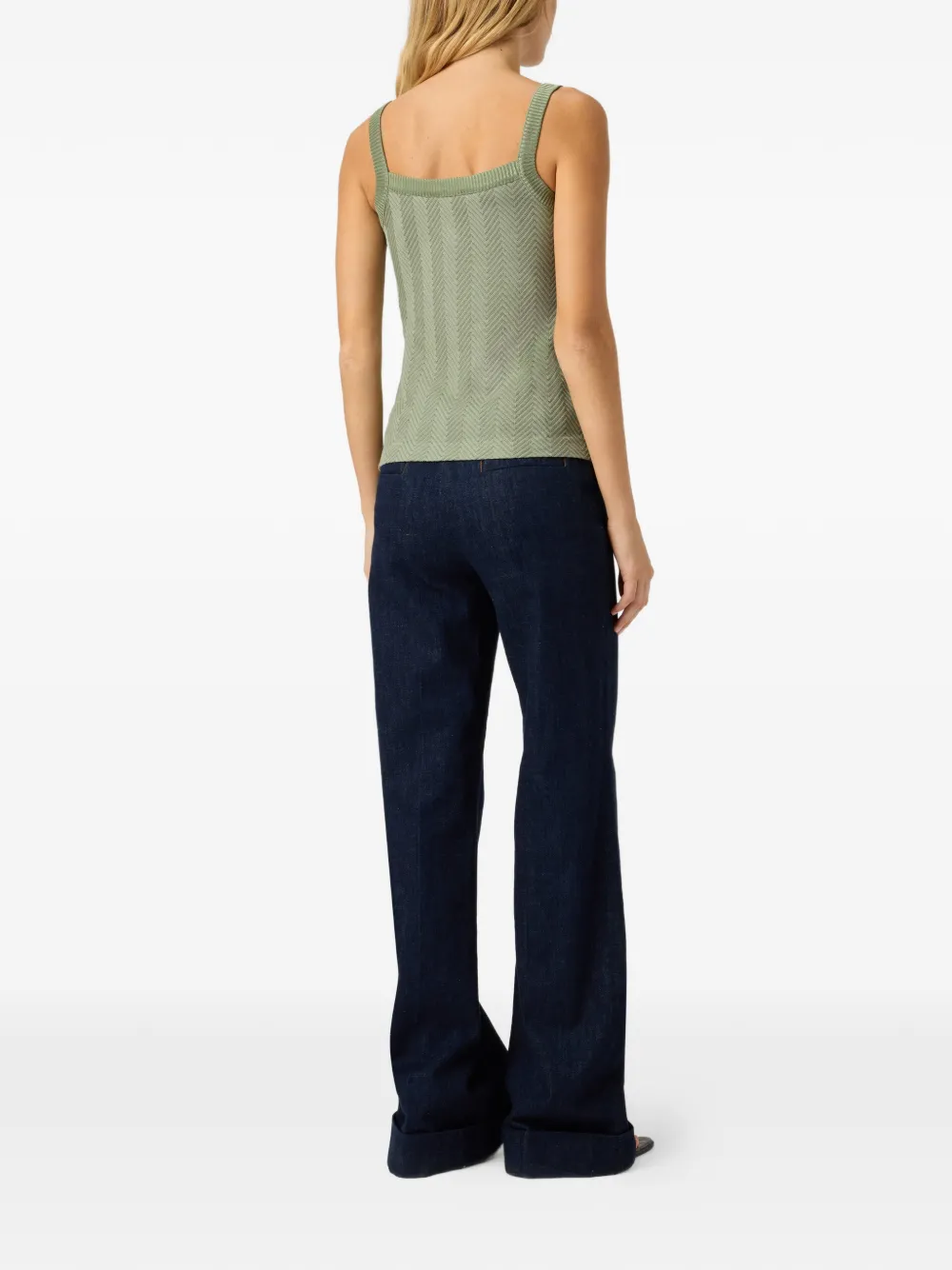  Missoni V-neck Chevron-pattern Tank Top - Green 