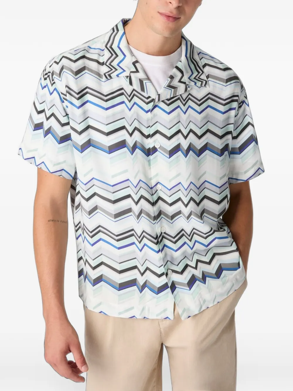 Missoni Overhemd met zigzag-patroon Wit