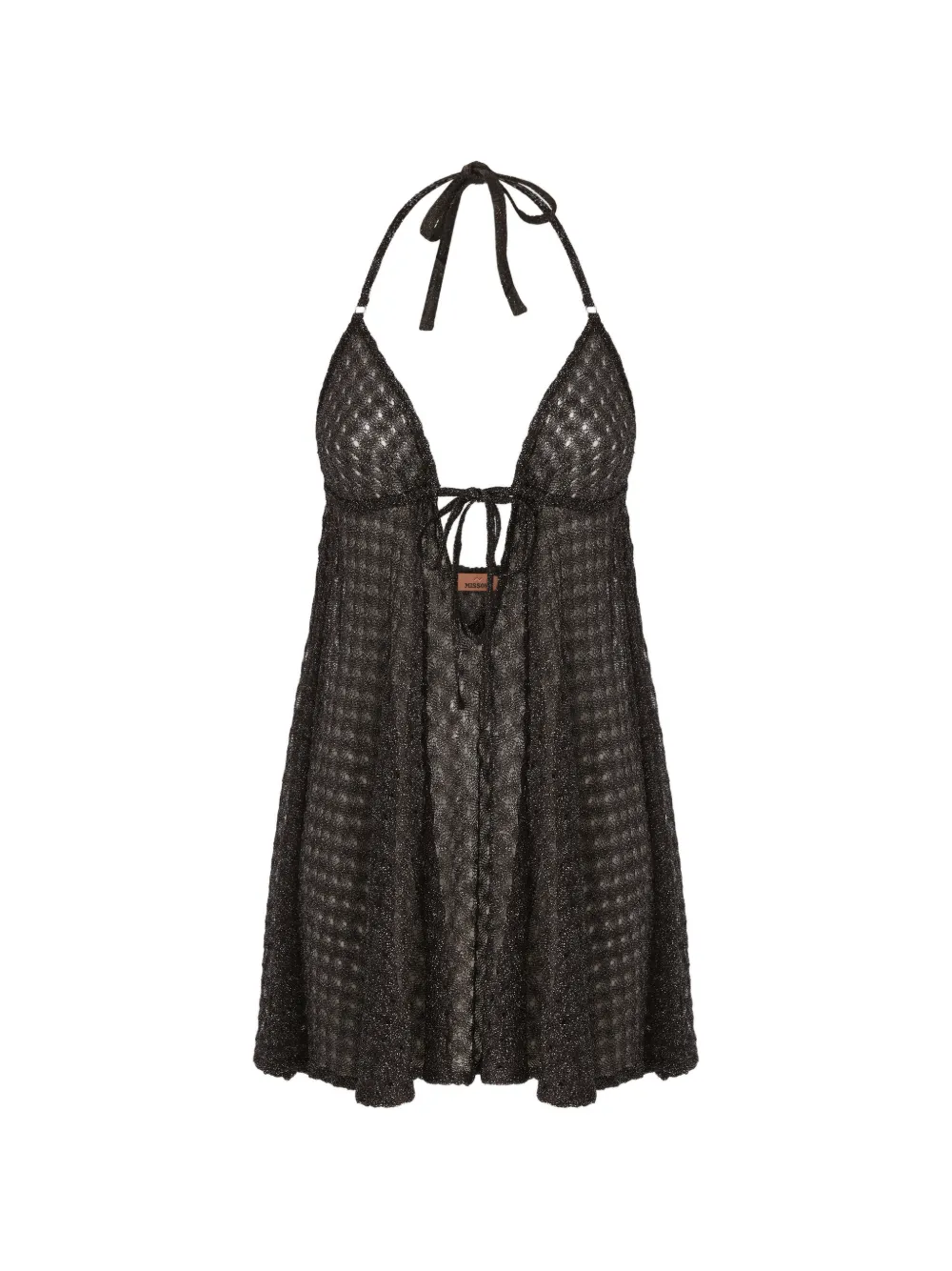 Missoni spiderwebmotif beach dress - Braun