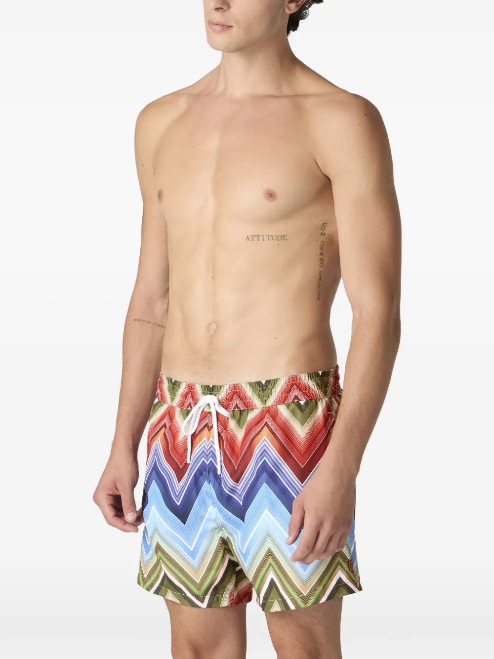 Missoni Zwembroek met zigzag-print Blauw