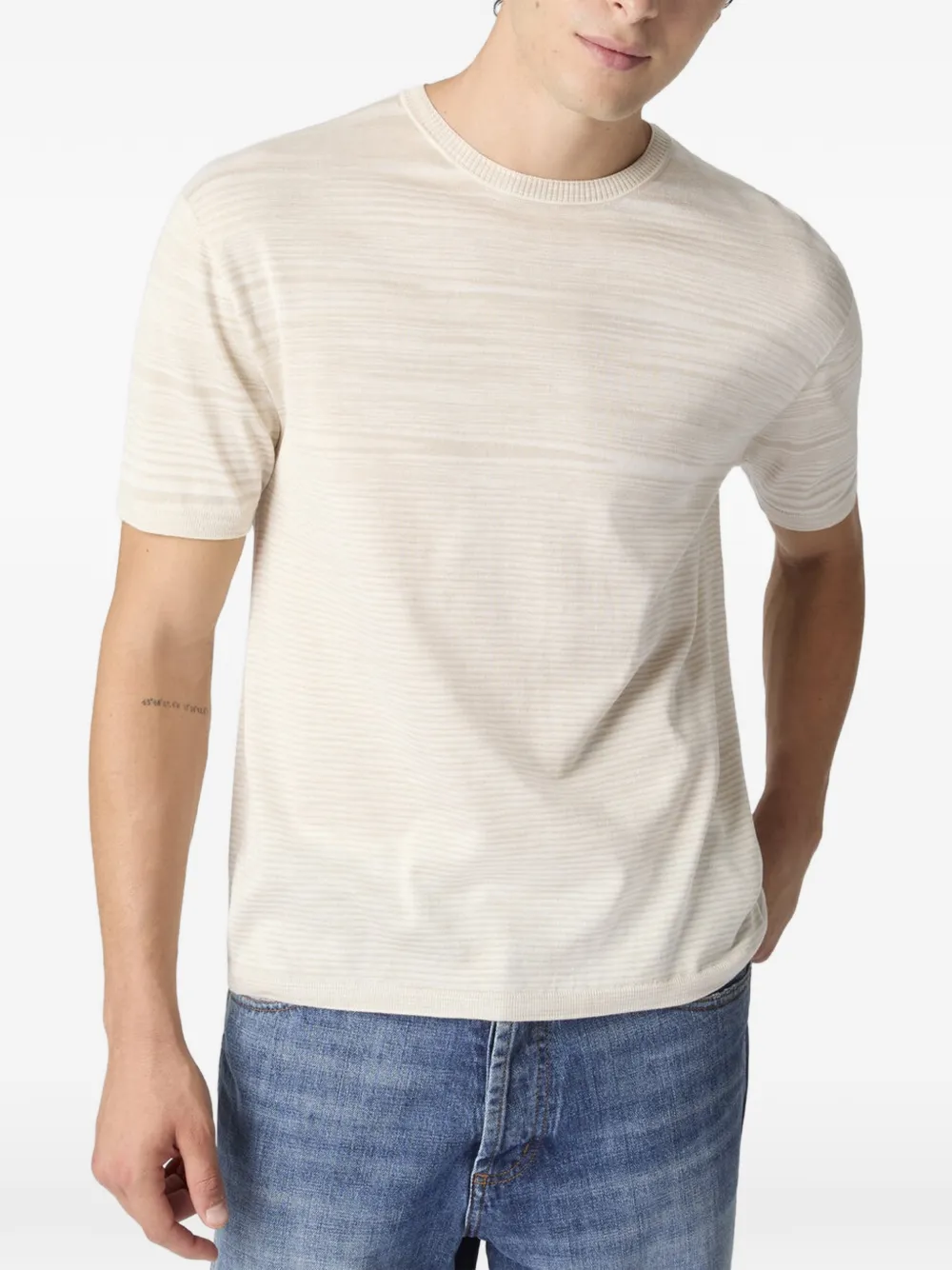 Missoni Gemerceriseerd T-shirt met ronde hals Beige