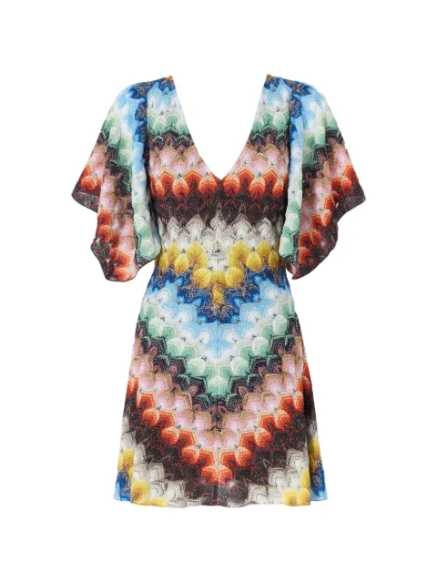 Missoni V-neck chevron-pattern mini dress
