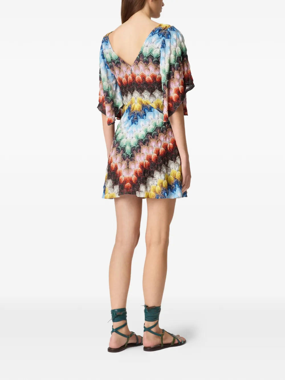 Missoni Lamé viscoseblend mini-jurk met kant Blauw