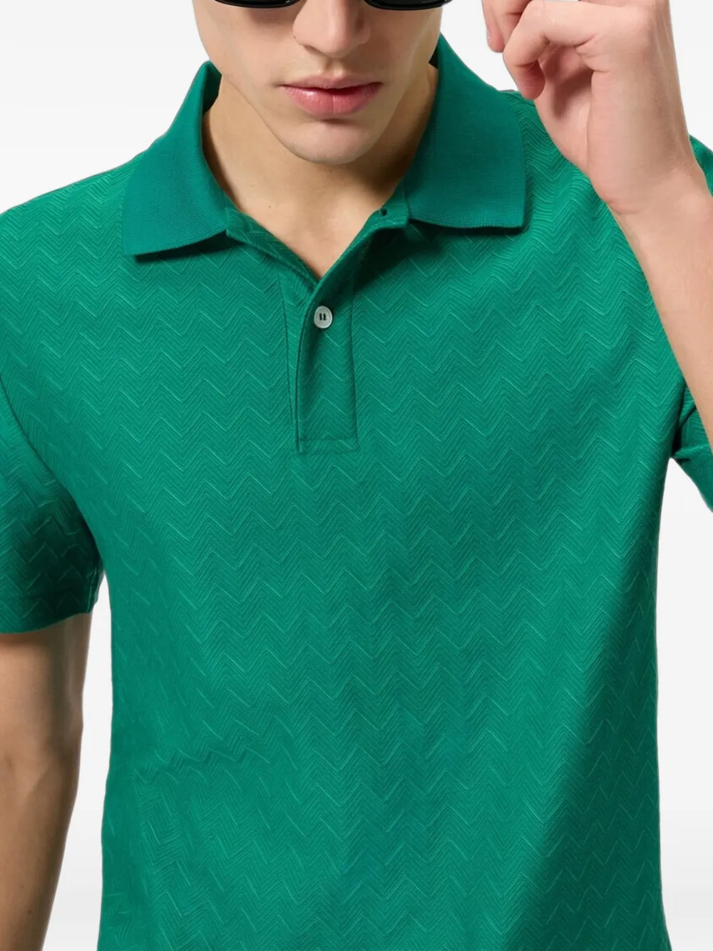 Missoni Poloshirt met zigzag-patroon Groen