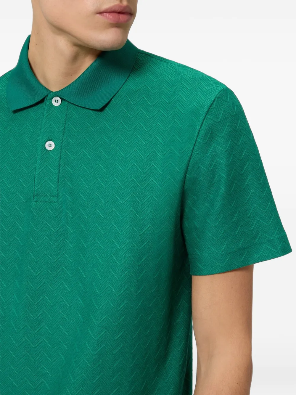 Missoni Poloshirt met zigzag-patroon Groen